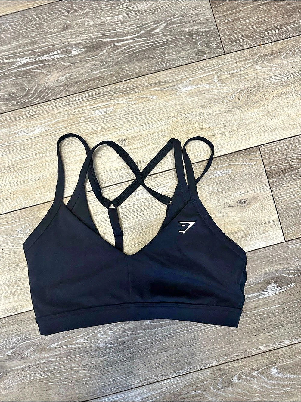 GYMSHARK Double Up Sports Bra Black Size Small